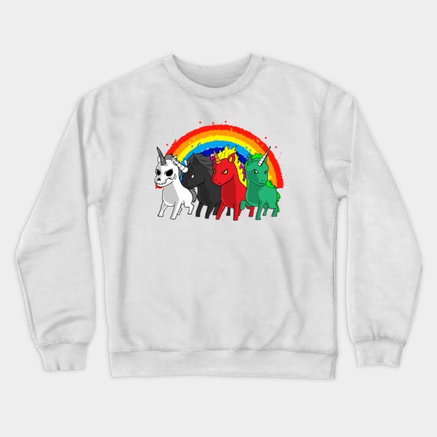 Unicorn Apocalypse Rider Rainbow joke gift Crewneck Sweatshirt by Kink4on